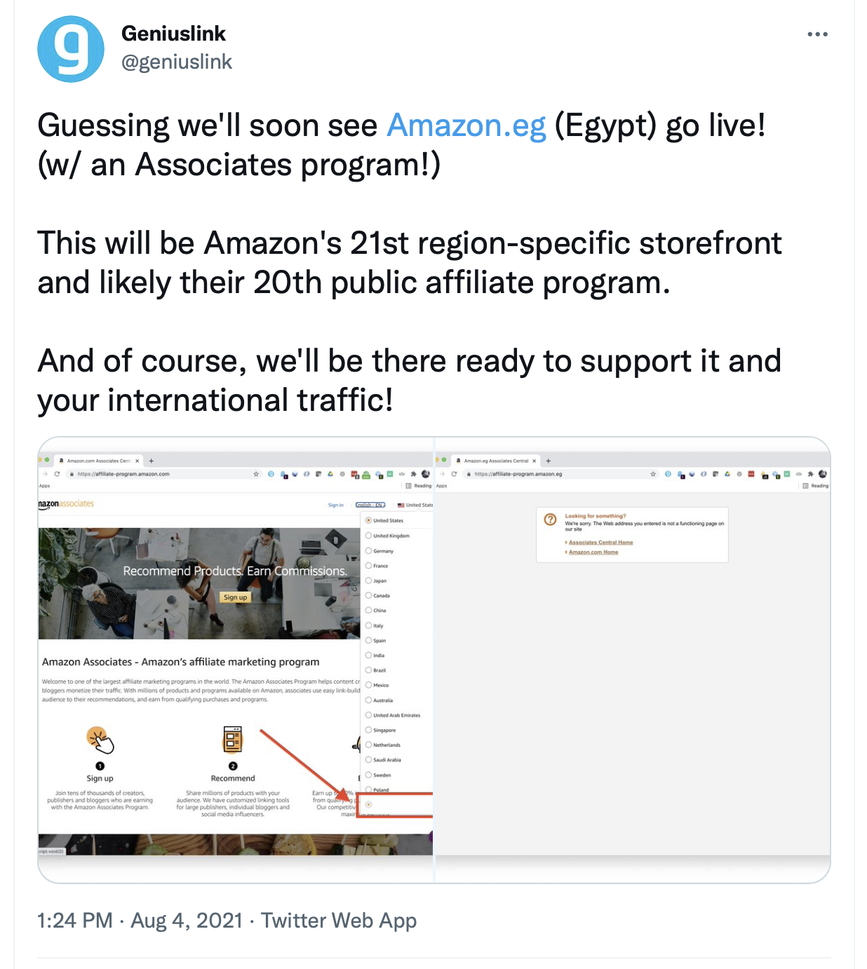 Amazon.eg + Amazon Associates Program for Egypt - Geniuslink