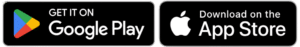Google Play Store and Apple App Store logos