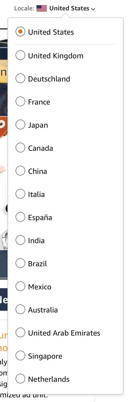 Amazon storefronts around the world